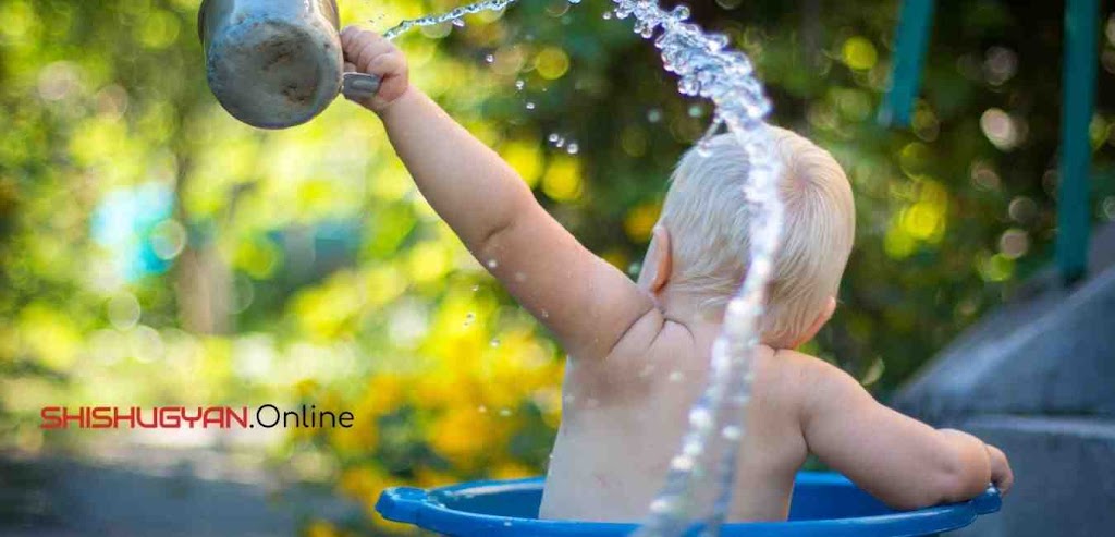 bathing a newborn baby
